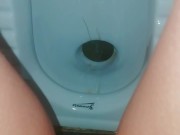 Pee in a Public Toilet indian style on an eco farm - anyone can Come inside - the door unlocke 8/16