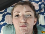 Facial compilation Cute schoolgirl's face filled with lots of warm cum Girlfriend Cum hair 13/16