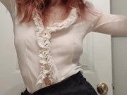 Titties bouncing in see thru top