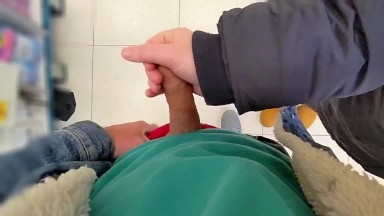 Risky Public Handjob in the Supermarket :PPP Day 4 of 10 Day CumChallenge