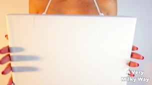 Handjob with a vibrator and written JOI! A Very Milky Way