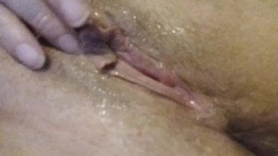 Cute teen fingering wet pussy and clit after pulsating orgasms!