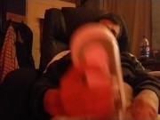 Making my big white cock cum hard with my Tenga Fliphole.