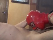 Extreme sloppy blowjob and cumshot. Playing with spit and cum in 69 position oral creampie 11/16