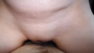 HOT Amateur pussy job until huge cumshot on hairy stomach - Close Up POV