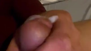 Playing with my black cock bust a nut everywhere!!!
