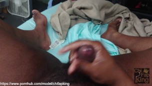 Black Chub | Impromptu Jerk Off with Dildo Up Ass Moans and Nuts