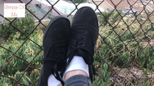 wiggling toes in her little black shoes - glimpseofme