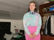 Pee desperation! Girlfriend pisses her pants for you! POV 9/16