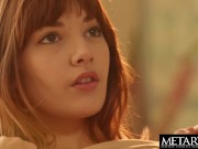 Cute girl next door strokes her shaved pussy to an intense orgasm 9/16