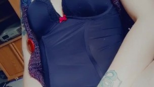 Petting My Pussy Through Pretty Blue Panties
