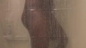 Hot Shower. Peaking on me showering through my sheer curtains. 