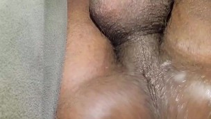 Bottom view public sex with 12in cock