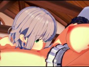 Isuzu Sento and Muse lick each other's pussies on the bed - Amagi Brilliant Park Hentai. 11/16