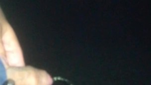 Just a quick piss in the park at night - uncut