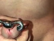 POV Testing out my new Gothic Hollow Urethral Sounding Rod Cumming through it for the first time