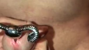 POV Testing out my new Gothic Hollow Urethral Sounding Rod Cumming through it for the first time