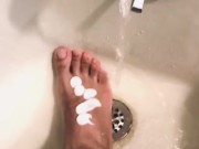 Washing my Hairy Foot