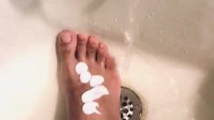 Washing my Hairy Foot