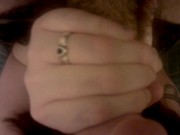 FPOV quickie blow job, cum in mouth 15/16