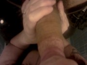 FPOV quickie blow job, cum in mouth 3/16