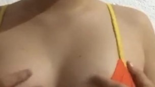 Playing with my tits two