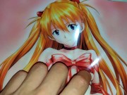 裸リボンのエヴァンゲリオン式波アスカラングレーぶっかけ&乳首舐めまわし【日本人キモオタクのオナニー】 - Screenshot 3 of 16 - Anime