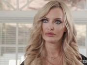 Blonde Busty Milf Sucks Her Milkman's Cock And Cucks Her Wimpy Husband By Fucking In Front Of Him 11/16