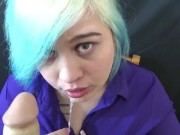 Sloppy Dildo BJ pov FREE PREVIEW spit on collar shirt