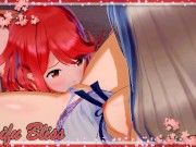 Pyra licking Nia's pussy. (Xenoblade Chronicles 2 Hentai)