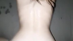 Fast cum on her leather pants