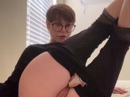Spreading my cheeks and Spanking my ass red waiting to be fucked