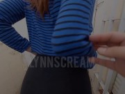 Colorada Argentina de 19 Años Coge en el Patio Trasero con la Familia en Casa y Pide Leche POV 15/16