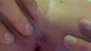 fingering and stretching my man pussy - tight little hole.