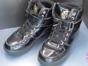 Shoe fetishism 靴フェチ　黒いブーツにブッカケる