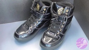 Shoe fetishism 靴フェチ　黒いブーツにブッカケる