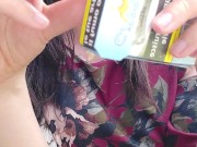 Under this sexy long dress I wear a ready to be filled with pee in this park 5/16