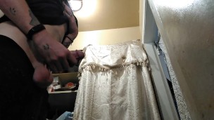 Jerking off in hallway