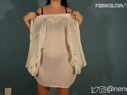NAKED BUSTY GIRL TRY ON LINGERIE