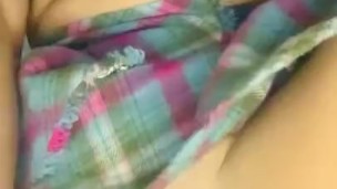 Tiny naughty school girl fucks giant cucumber-wet pussy close up