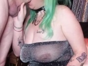 Thick Sexy Milf Sucking Hard Cock.. Cums on Face , She Loves it! 1/16