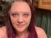 Chubby pawg big titty goth milf trying on lingerie and teasing
