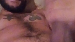 Jerking, with a bit of moaning and hairy face