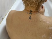 Charming MILF AimeeParadise masturbates in the shower, sucks a hard cock and rubs cum on big tits.. 4/16