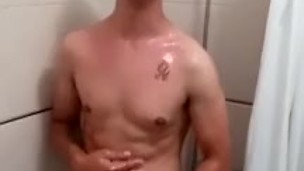 taking a shower excited