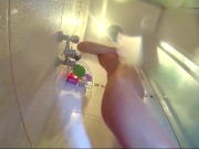 Oiling nice body in the shower. Babe washes in the shower, shaves her pussy, oil massage. part 4 15/16