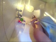 Oiling nice body in the shower. Babe washes in the shower, shaves her pussy, oil massage. part 4 3/16