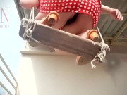 Depraved housewife swinging with panties on a swing 5/16