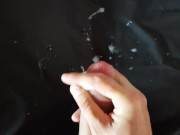 Dirty blanket full of sperm (huge cumshot)
