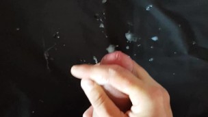 Dirty blanket full of sperm (huge cumshot)